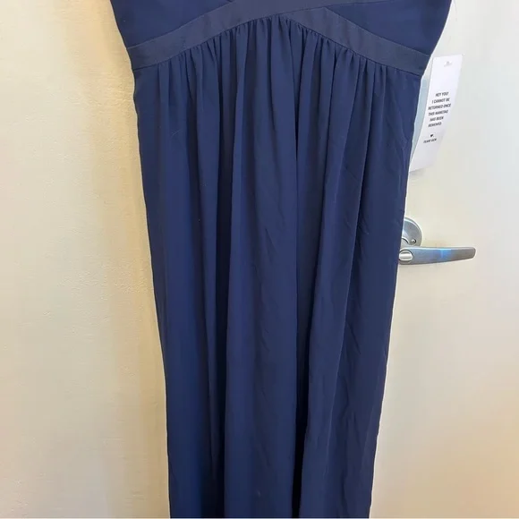 NWT BCBGeneration Navy Size 0 Full Length Dress Gown Formal Criss Cross Details - Picture 3 of 12